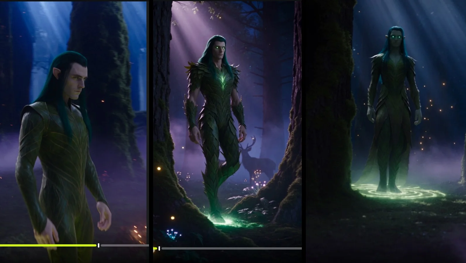три дубля Seedance по тексту: ночной эльф из Warcraft, как ни крути промт